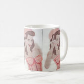 Mug Coupe de café Lady Rose Peint à la main (Devant droit)