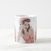 Mug Coupe de café Lady Rose Peint à la main (Centre)