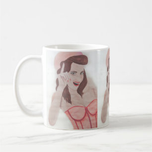 Mug Coupe de café Lady Rose Peint à la main