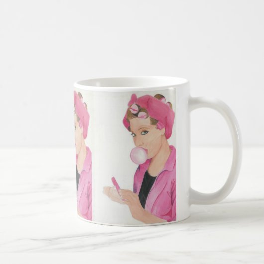 Mug Coupe de café Lady Rose Peint à la main (Droite)