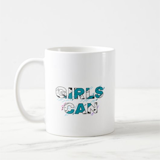 Mug Coupe De Café : Les Filles Peuvent (Gauche)