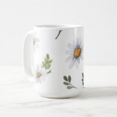 Mug Coupe de café marguerite blanche, Marguerites blan (Devant gauche)