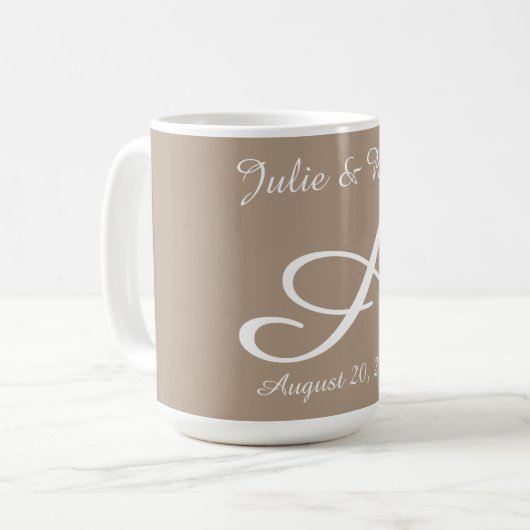 Mug Coupe de café mariage/anniversaire (Devant gauche)