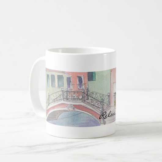Mug Coupe de café "Relax, sip, Repeate" (Devant gauche)