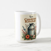 Mug Coupe de café rustique avec canettes et fleurs de (Devant droit)