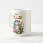 Mug Coupe de café rustique avec canettes et fleurs de (Devant gauche)