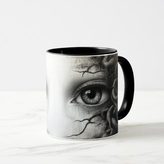 Mug Coupe de céramique "Medusa's Gaze" (Devant droit)