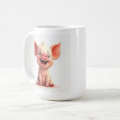 Mug Coupe de cochon de cochon sur le visage souriant (Devant gauche)