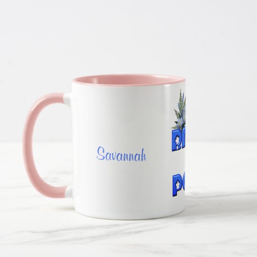 Mug Coupe de fête nuptiale Mariage personnalisé bleu (Gauche)