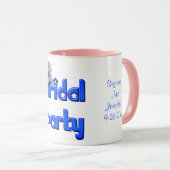 Mug Coupe de fête nuptiale Mariage personnalisé bleu (Devant droit)