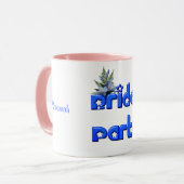 Mug Coupe de fête nuptiale Mariage personnalisé bleu (Devant gauche)