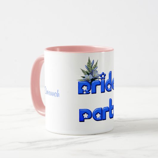 Mug Coupe de fête nuptiale Mariage personnalisé bleu (Devant gauche)