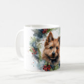 Mug Coupe de la fête de la couronne de Noël Terrier au (Devant gauche)