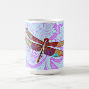 Mug Coupe de la libellule de Motif vintage et colorée