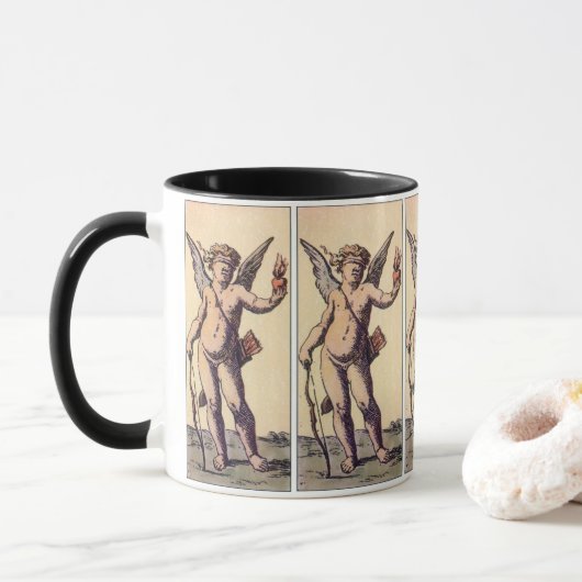 Mug Coupe de la Saint-Valentin Cupid les yeux bandés,  (Avec donut)