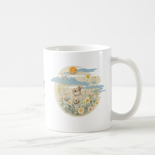 Mug Coupe de lapin avec texte personnalisé (Droite)