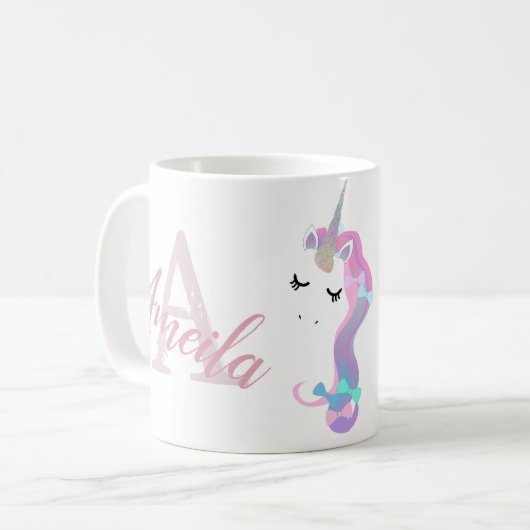 Mug Coupe de licorne personnalisée (Devant gauche)