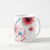 Mug Coupe de motif de fleurs (Devant droit)