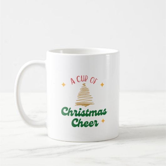 Mug Coupe de Noël de la joie avec l'or (Gauche)
