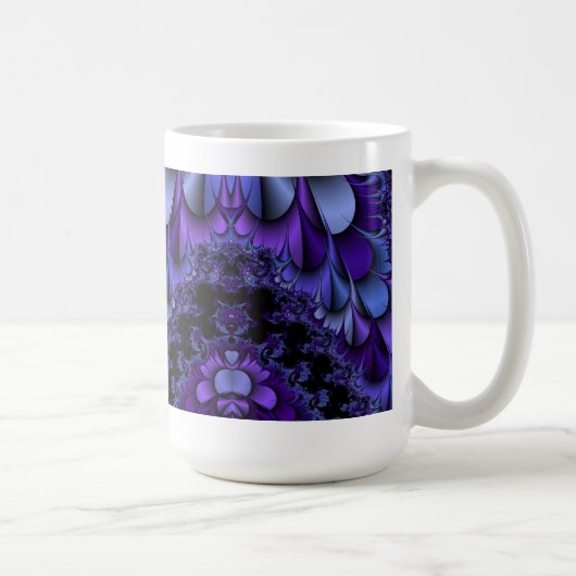 Mug Coupe de pétales violets fractales (Droite)