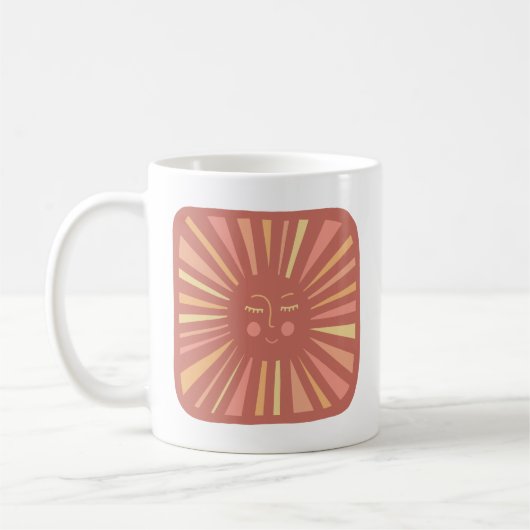Mug Coupe de soleil brillante et soleil rose charmant (Gauche)