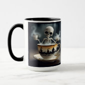 Mug Coupe de squelette avec nom Halloween (Gauche)