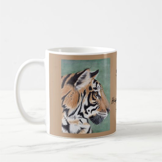 Mug Coupe de thé à café TIGER aquarelle originale (Gauche)
