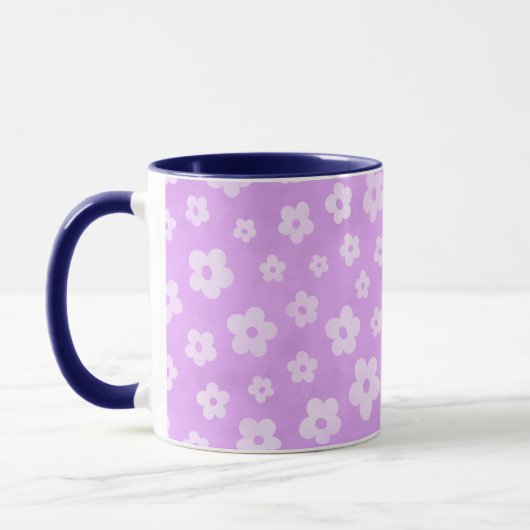 Mug Coupe de thé aux fleurs violettes et blanches avec (Gauche)