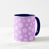 Mug Coupe de thé aux fleurs violettes et blanches avec (Devant droit)