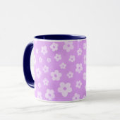 Mug Coupe de thé aux fleurs violettes et blanches avec (Devant gauche)