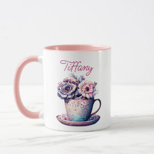 Mug Coupe de Thé Vintage de Fleurs personnalisée