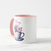 Mug Coupe de Thé Vintage de Fleurs personnalisée (Devant gauche)
