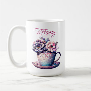 Mug Coupe de Thé Vintage de Fleurs personnalisée