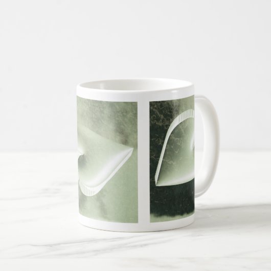 Mug Coupe des deux coeurs vert argent (Devant droit)