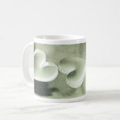Mug Coupe des deux coeurs vert argent (Devant gauche)