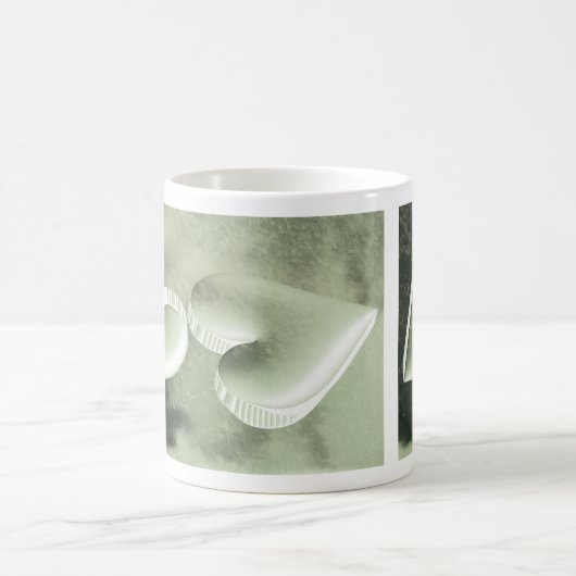 Mug Coupe des deux coeurs vert argent (Centre)