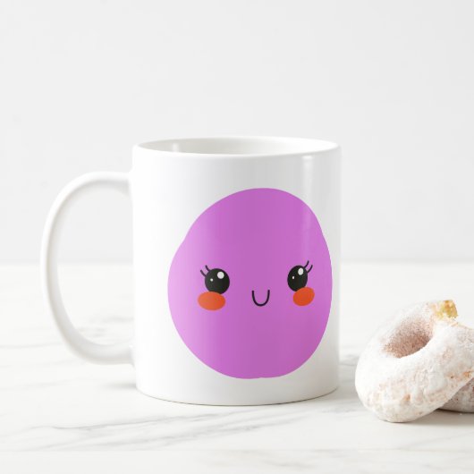 Mug Coupe des faces géométriques mignonnes (Avec donut)