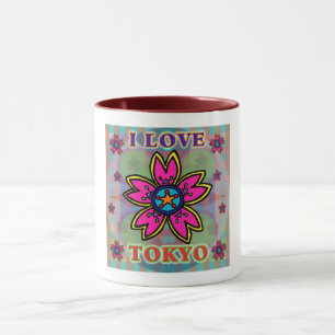 Mug Coupe des fleurs "I LOVE TOKYO"