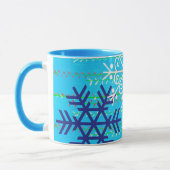 Mug Coupe d'hiver Art Noël Musique Aqua Blue Snow (Gauche)