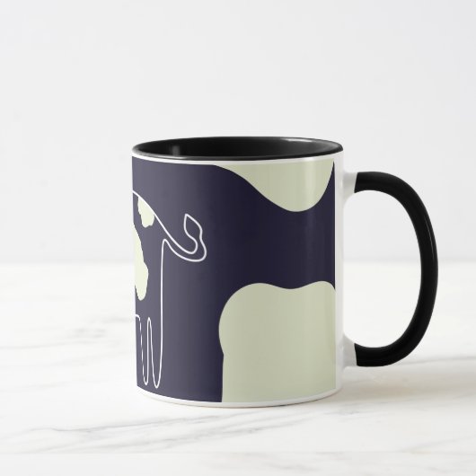 Mug Coupe d'impression de vache sur arrière - plan ble (Droite)