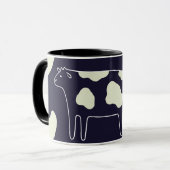 Mug Coupe d'impression de vache sur arrière - plan ble (Devant gauche)
