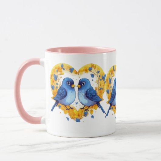 Mug Coupe d'Inséparables romantiques (Gauche)