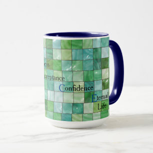 Mug Coupe du Motif de carreaux verts de grâce