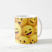Mug 😊 Coupe Emoji Jaune - Sip avec un sourire! ☕ 💛 (Devant droit)
