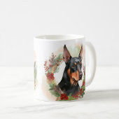 Mug Coupe festive Doberman Christmas Wreath (Devant droit)