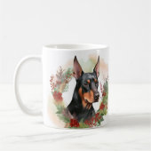 Mug Coupe festive Doberman Christmas Wreath (Gauche)