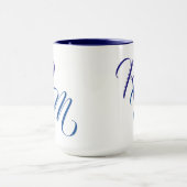 Mug Coupe initiale du Monogramme bleu personnalisé (Centre)