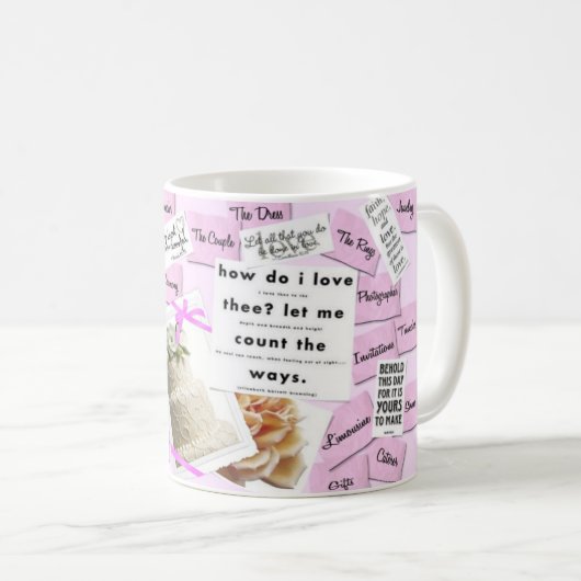 Mug Coupe Mariage de café rose (Devant droit)