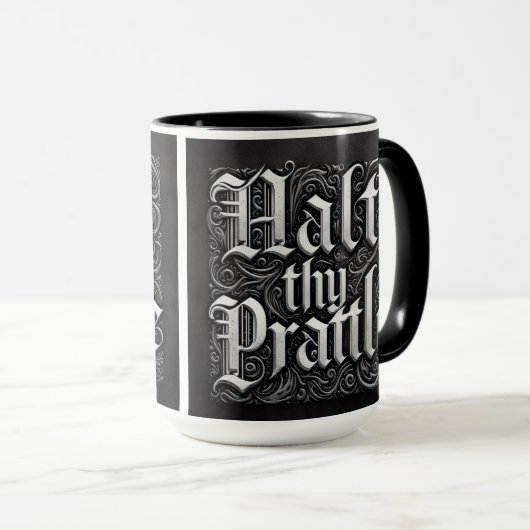 Mug Coupe médiévale de café-mug ‘Halt ThPrattle’ (Devant droit)