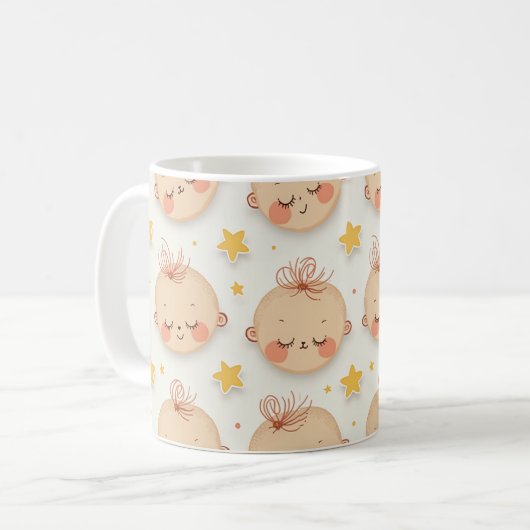 Mug Coupe mignonne avec des visages de bébé (Devant gauche)